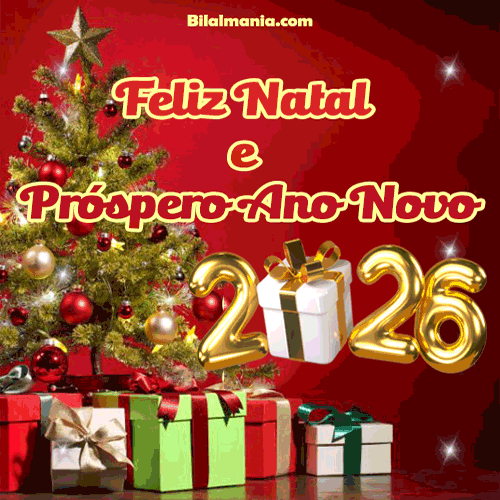 Feliz Natal e Próspero Ano Novo 2026 Gif