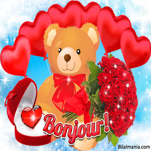 🔥 Bonjour Gif Animé | Bonjour 2025 | Bonjour GIF bonjour ours en peluche gif
