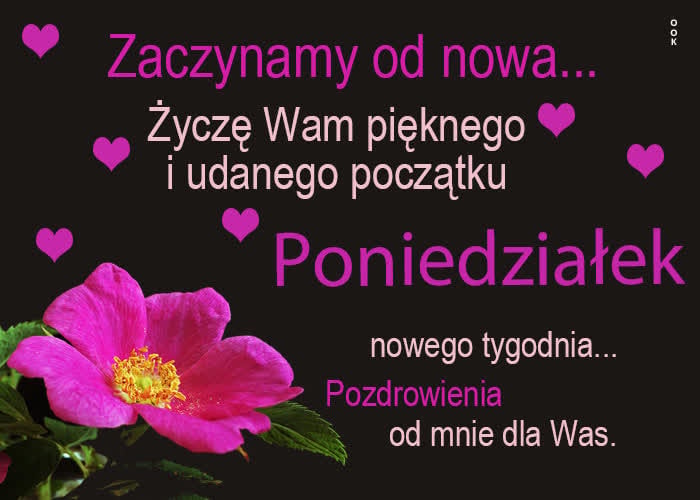pozdrowienia na poniedziałek