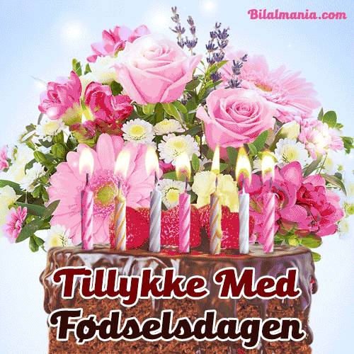 tillykke med fødselsdagen gif blomster