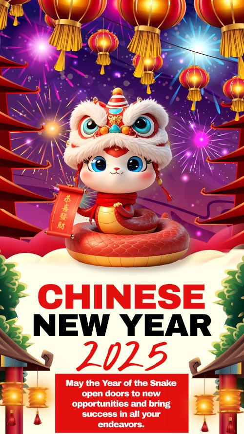 🔥70+ Free Chinese New Year 2025 GIF | Images | Wishes happy chinese new year 2025 images
