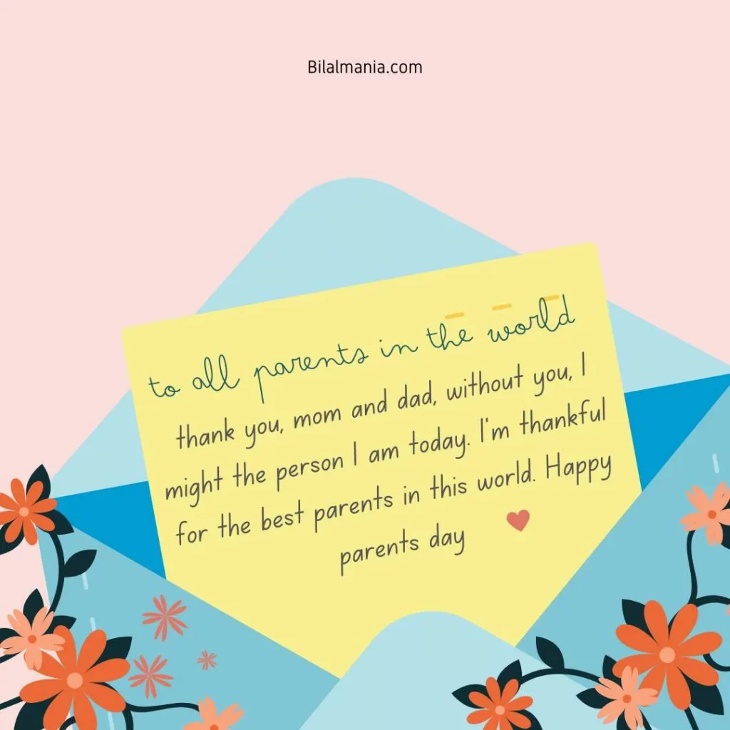 Happy Parents Day 2025 wishes image with family love message