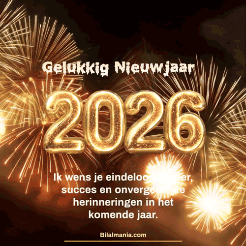 🔥 50+ Gelukkig Nieuwjaar 2026 GIF | Wensen | Vuurwerk Gelukkig Nieuwjaar 2026 GIF