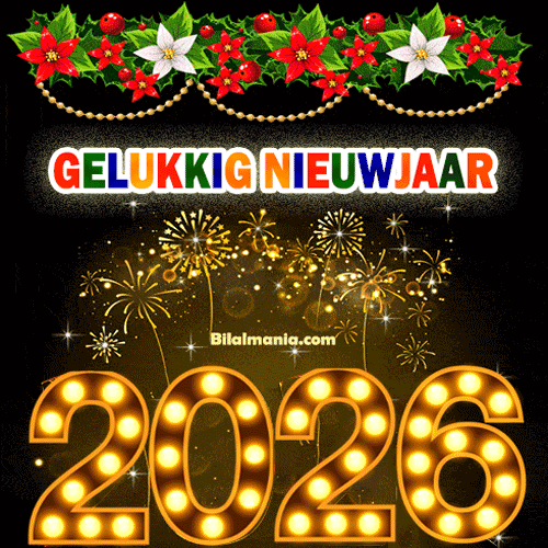🔥 50+ Gelukkig Nieuwjaar 2026 GIF | Wensen | Vuurwerk Gelukkig Nieuwjaar 2026 GIF