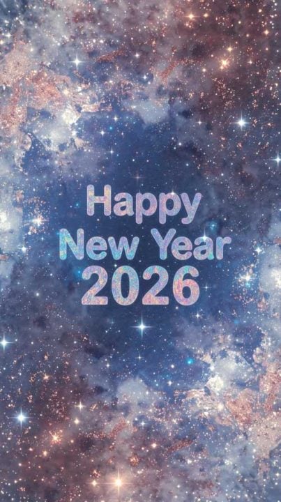 Cosmic Glitter Storm happy new year 2026 image