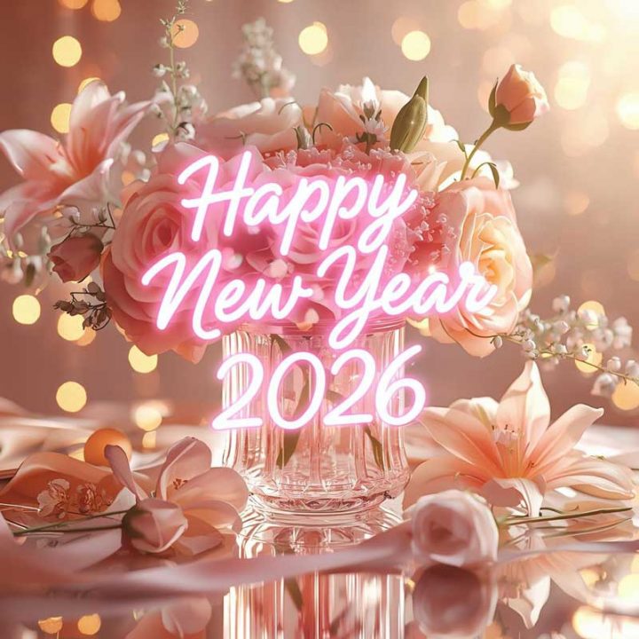 Romantic Happy New Year 2026 GIF Image Romantic Happy New Year 2026 flower Image