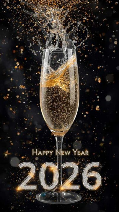 Gold and silver Glitter happy new year 2026 image
