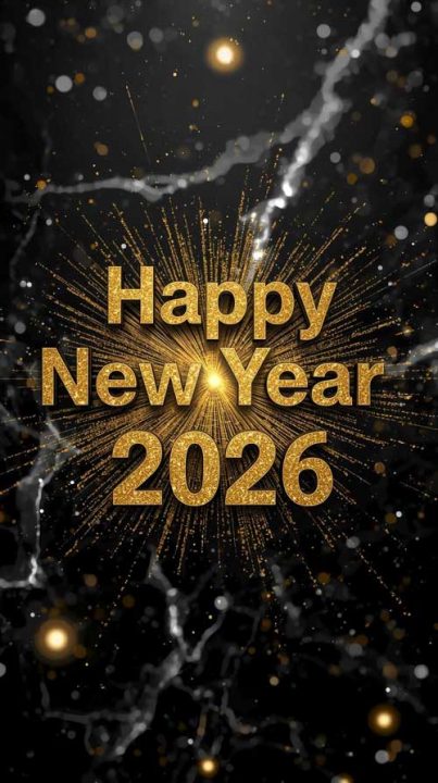Gold Glitter happy new year 2026 image