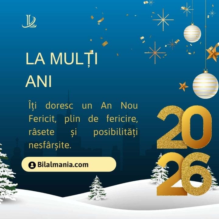 Urări de Anul Nou Fericit 2026