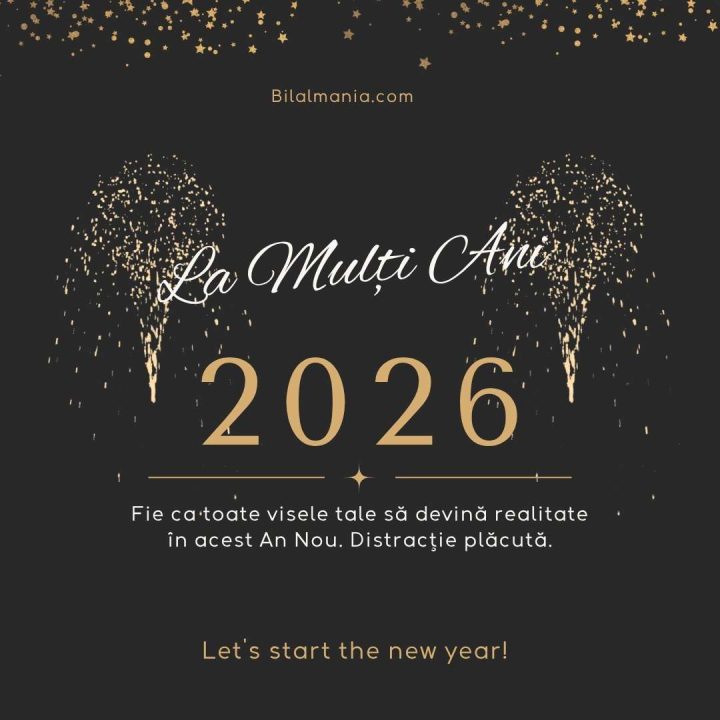 Urări de Anul Nou Fericit 2026